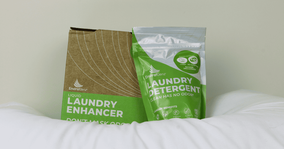 EnviroKlenz Laundry Enhancer is a perfect match for washing sustainable sheets, pillowcases, and other bedding.